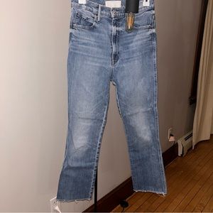 Mother high rise double heel jeans